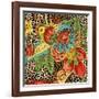 JP3729-Floral Leopard-Jean Plout-Framed Giclee Print