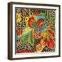 JP3729-Floral Leopard-Jean Plout-Framed Giclee Print