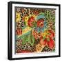 JP3729-Floral Leopard-Jean Plout-Framed Giclee Print