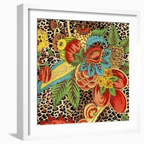 JP3729-Floral Leopard-Jean Plout-Framed Giclee Print