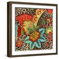 JP3730-Floral Leopard-Jean Plout-Framed Giclee Print