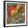 JP3730-Floral Leopard-Jean Plout-Framed Giclee Print