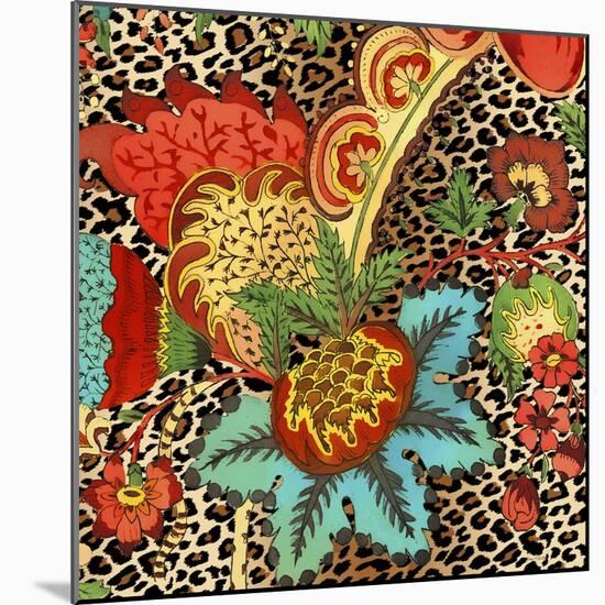 JP3730-Floral Leopard-Jean Plout-Mounted Giclee Print