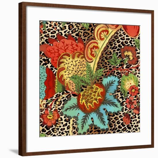 JP3730-Floral Leopard-Jean Plout-Framed Giclee Print