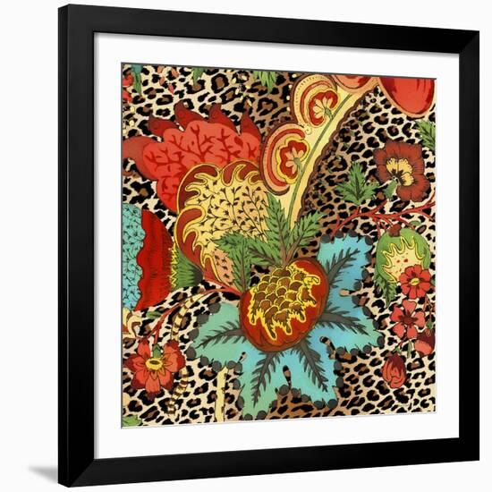 JP3730-Floral Leopard-Jean Plout-Framed Giclee Print