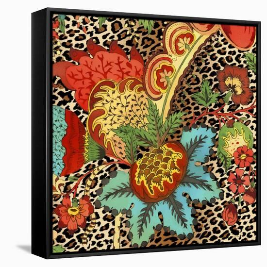 JP3730-Floral Leopard-Jean Plout-Framed Stretched Canvas