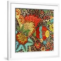 JP3732-Floral Leopard-Jean Plout-Framed Giclee Print