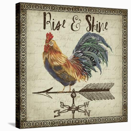 JP3772-Rustic Rooster-Jean Plout-Stretched Canvas