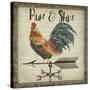 JP3772-Rustic Rooster-Jean Plout-Stretched Canvas