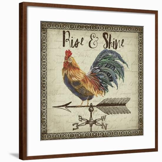 JP3772-Rustic Rooster-Jean Plout-Framed Giclee Print