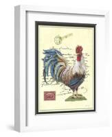 JP3847-Postage Stamp Rooster-Jean Plout-Framed Giclee Print