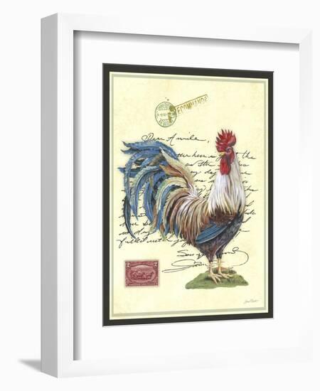 JP3847-Postage Stamp Rooster-Jean Plout-Framed Giclee Print