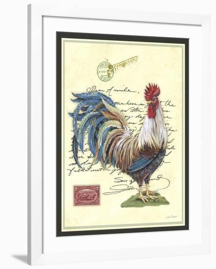 JP3847-Postage Stamp Rooster-Jean Plout-Framed Giclee Print