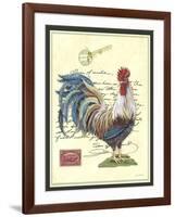 JP3847-Postage Stamp Rooster-Jean Plout-Framed Giclee Print