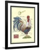 JP3847-Postage Stamp Rooster-Jean Plout-Framed Giclee Print