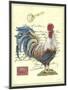 JP3847-Postage Stamp Rooster-Jean Plout-Mounted Giclee Print