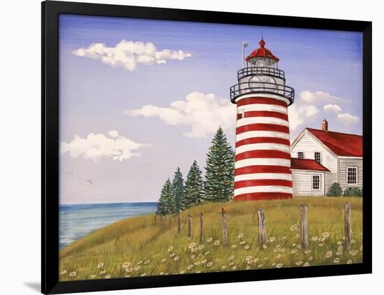 JP3898-Summer Lighthouse-Jean Plout-Framed Giclee Print