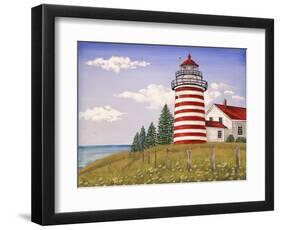 JP3898-Summer Lighthouse-Jean Plout-Framed Giclee Print