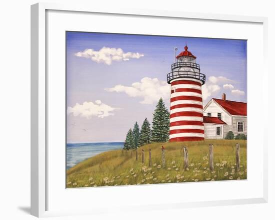 JP3898-Summer Lighthouse-Jean Plout-Framed Giclee Print