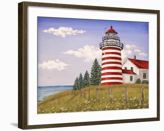 JP3898-Summer Lighthouse-Jean Plout-Framed Giclee Print