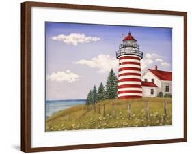 JP3898-Summer Lighthouse-Jean Plout-Framed Giclee Print