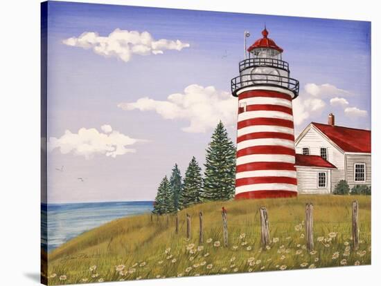 JP3898-Summer Lighthouse-Jean Plout-Stretched Canvas