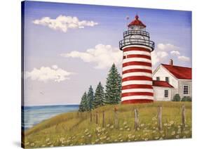 JP3898-Summer Lighthouse-Jean Plout-Stretched Canvas