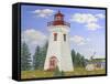 JP3899-Summer Lighthouse-Jean Plout-Framed Stretched Canvas