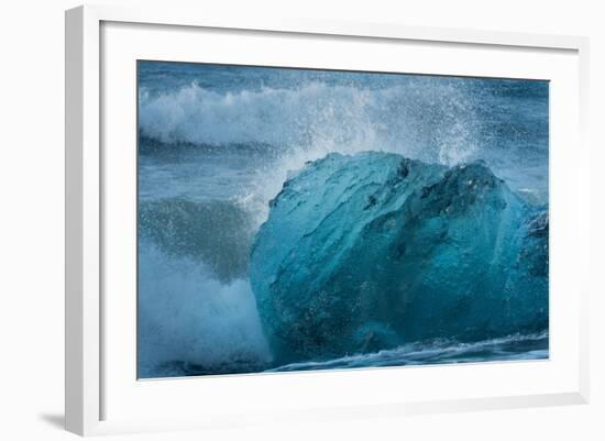 Jškulsarlon, Iceberg Remains on the Atlantic Beach-Catharina Lux-Framed Photographic Print