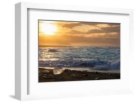 Jškulsarlon, Iceberg Remains on the Atlantic Beach-Catharina Lux-Framed Photographic Print