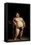 Juan Carreño de Miranda / ''The Monster', nude, or Bacchus', ca. 1680, Spanish School, Oil on c...-JUAN CARREÑO DE MIRANDA-Framed Stretched Canvas