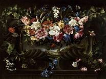 Festoon of Flowers with Cartouche Surrounding a Landscape, 1652-Juan De Arellano-Stretched Canvas