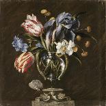 Flowers in a Glass Vase on a Rock-Juan de Arellano-Giclee Print
