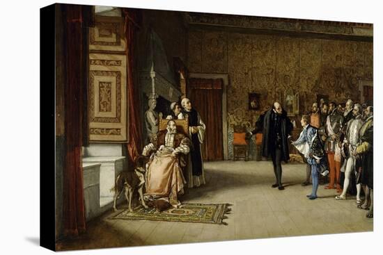 Juan de Austria's Presentation to Emperor Carlos V in Yuste, 1869-Eduardo Rosales-Stretched Canvas