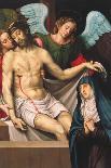 Christ in the Arms of Two Angels (Oil on Panel)-Juan De juanes-Giclee Print
