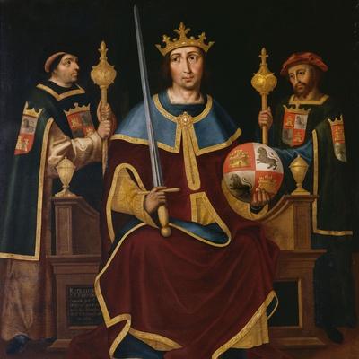 Saint Ferdinand Enthroned with Two Courtiers
