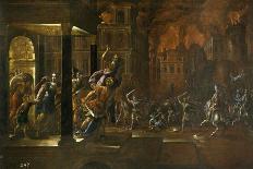 The Fire of Troy, Mid of 17th C-Juan de la Corte-Stretched Canvas