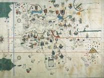 19th Century Copy of the Nautical Planisphere, 1500-Juan de la Cosa-Mounted Giclee Print