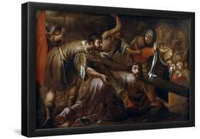 Juan de Valdés Leal / 'Jesus Christ on the way to Calvary and Veronica', ca. 1660, Spanish Scho...-JUAN DE VALDES LEAL-Framed Poster