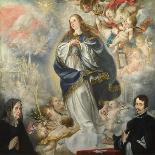 The Immaculate Conception with Two Donors, Ca 1661-Juan de Valdés Leal-Stretched Canvas