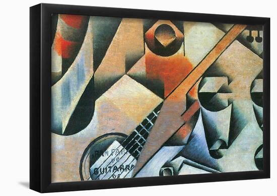 Juan Gris Banjo Guitar and Glasses Cubism Art Print Poster-null-Framed Poster