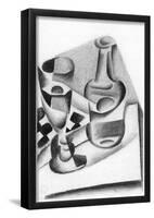 Juan Gris Carafe, Glass and Chessboard Cubism Print Poster-null-Framed Poster