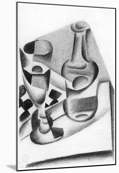 Juan Gris Carafe, Glass and Chessboard Cubism Print Poster-null-Mounted Poster