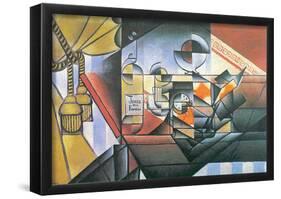 Juan Gris Clock and Bottle Cubism Art Print Poster-null-Framed Poster