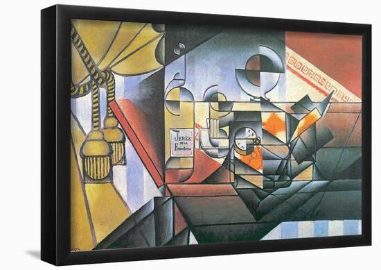 Juan Gris Clock and Bottle Cubism Art Print Poster-null-Framed Poster