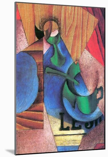 Juan Gris Glass Cup and Newspaper Cubism Art Print Poster-null-Mounted Poster