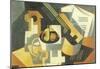 Juan Gris Guitar and Fruit Bowl Cubism Art Print Poster-null-Mounted Poster