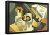 Juan Gris Guitar and Fruit Bowl Cubism Art Print Poster-null-Framed Poster