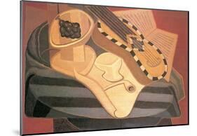 Juan Gris Guitar with Ornaments Cubism Art Print Poster-null-Mounted Poster