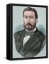 Juan Jose Latorre (1846-1912). Portrait. Colored Engraving.-Tarker-Framed Stretched Canvas